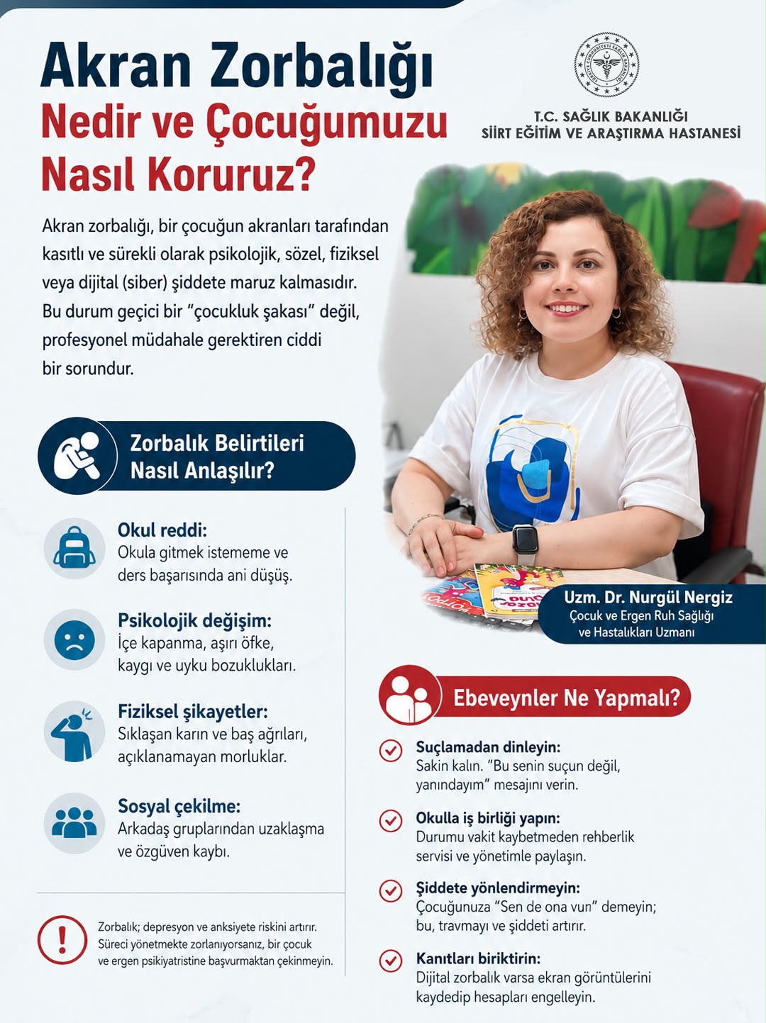 Çocuk ve Ergen Ruh Sağlığı ve Hastalıkları Uzmanı Dr. Nurgül Nergiz,