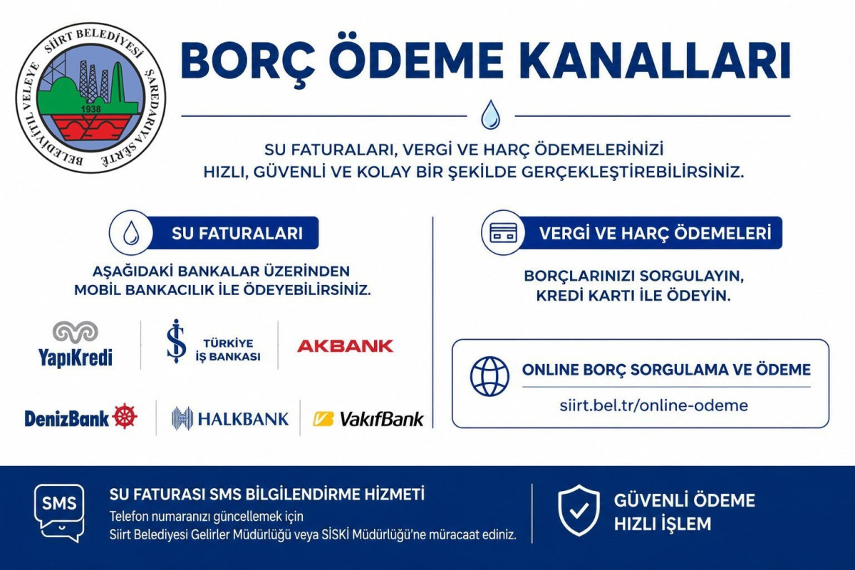 SİİRT BELEDİYESİNDEN DİJİTAL ÖDEME VE İLETİŞİM BİLGİLERİ GÜNCELLEME ÇAĞRISI