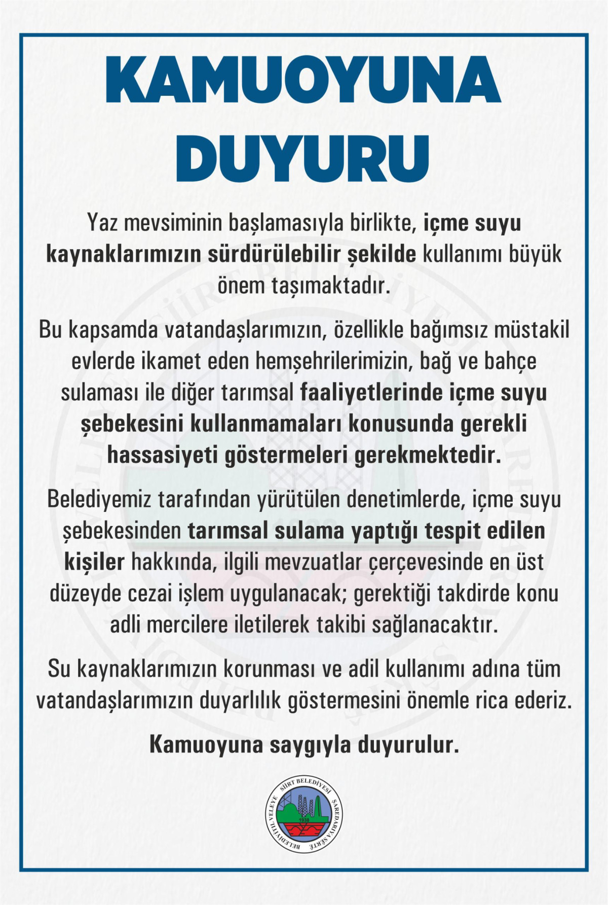 Şebeke Suyunu Bahçe Sulamasında Kullananlara Ceza Yolda!