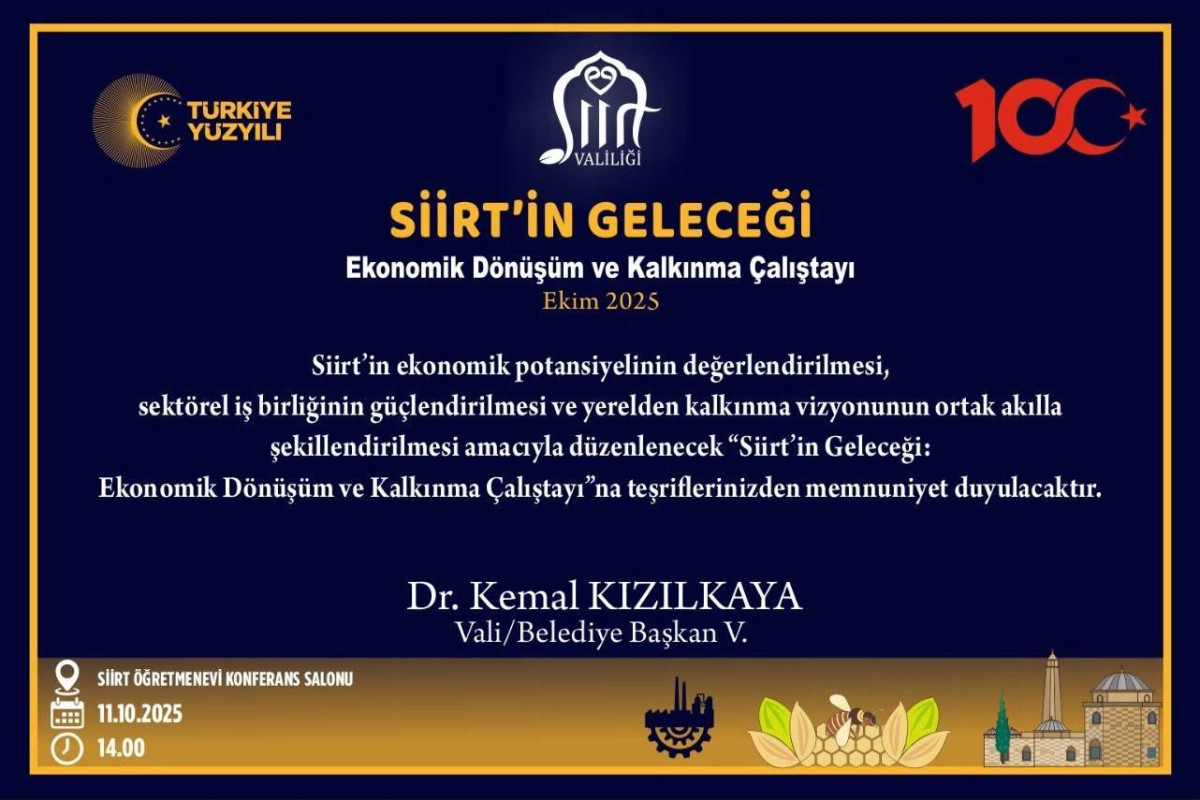 Siirt’in Geleceği: Ekonomik Dönüşüm ve Kalkınma Çalıştayı” Düzenleniyor!
