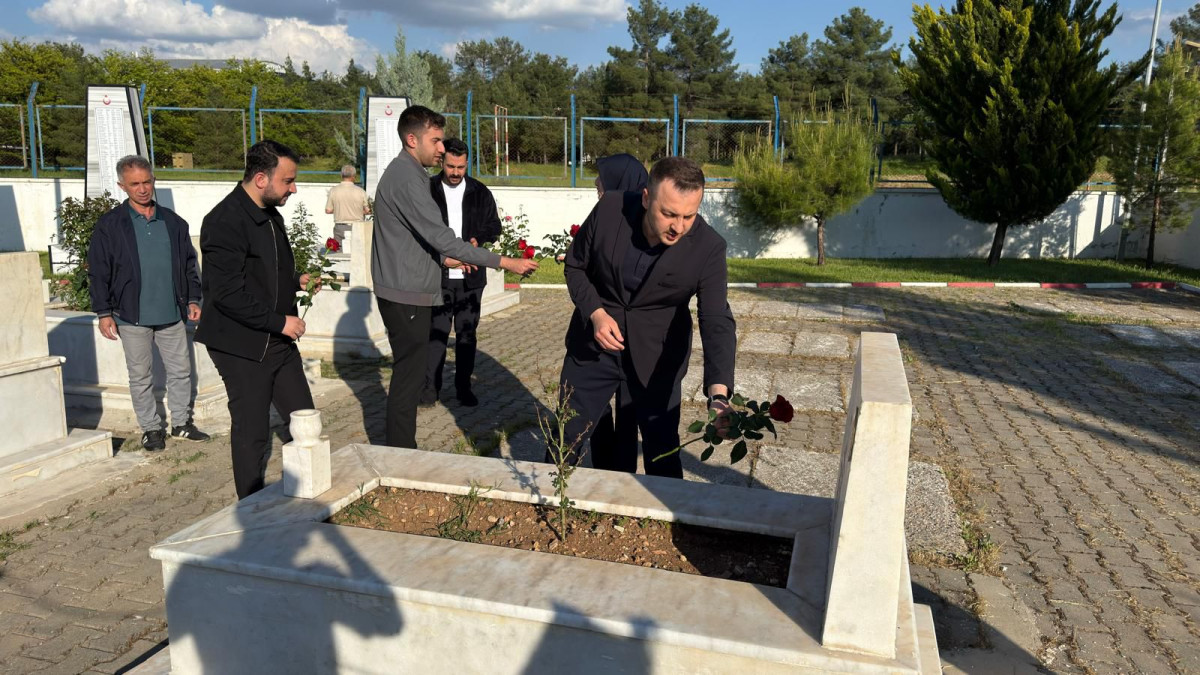 İl Başkanı Av. Bahri Caner ÖZTURAN,Kadın Kolları BaşkanıAv.Betül Tuğba Mavi , Gençlik Kolları Başkanı Murat Gül Şehitliği Ziyaret Ettiler