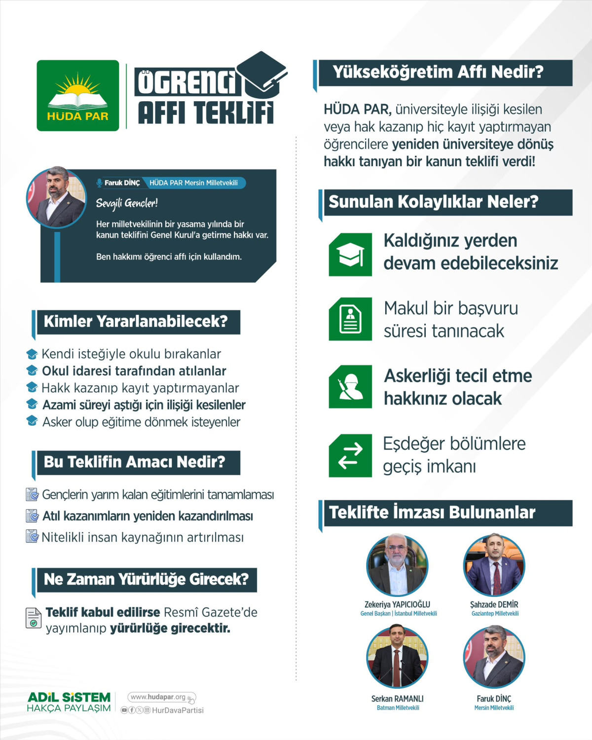 HÜDA PAR, öğrencilerimizin her daim yanındadır.